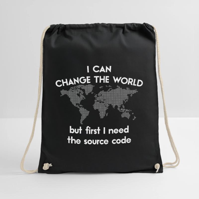 funny speech coding source code programmer Drawstring Bag