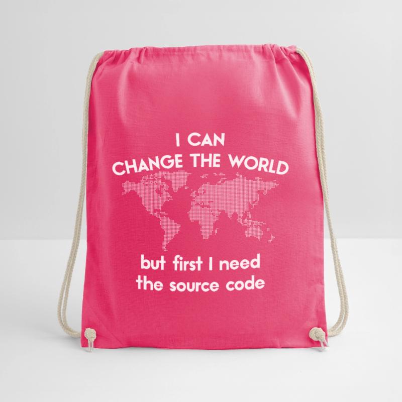 funny speech coding source code programmer Drawstring Bag