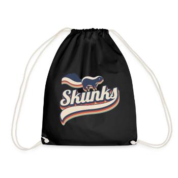 Retro Stinktiere Skunks - Turnbeutel - Schwarz - Vorne