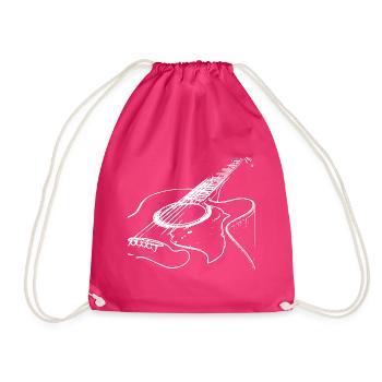 Akustische Gitarre - Musik Liebhaber - Turnbeutel - Fuchsia - Vorne