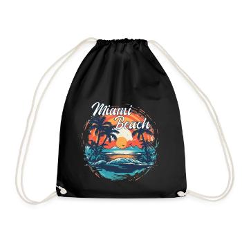 Miami Beach - Turnbeutel - Schwarz - Vorne