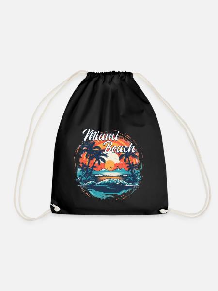 Miami Beach - Turnbeutel - Schwarz