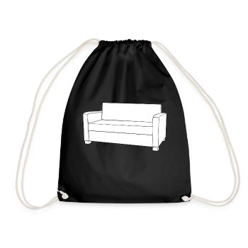 sofa couch chair table chair table lamp lamp lamp benc - Drawstring Bag - black - Front