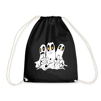 Ghost Halloween Ghost Party - Drawstring Bag - black - Front