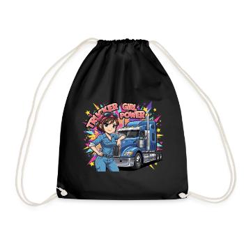 Trucker Girl Power - Turnbeutel - Schwarz - Vorne