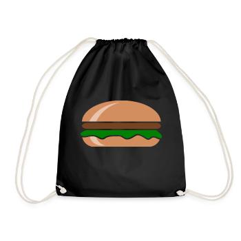 Hamburger Burger - Turnbeutel - Schwarz - Vorne