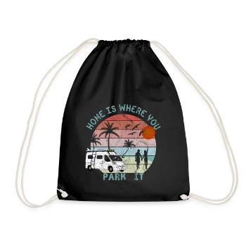 Van vibes - home is where you park it - retro - Sac de sport léger - noir - Devant