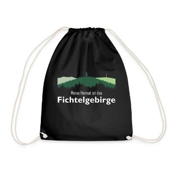 Heimat Fichtelgebirge Schneeberg Ochsenkopf - Turnbeutel - Schwarz - Vorne