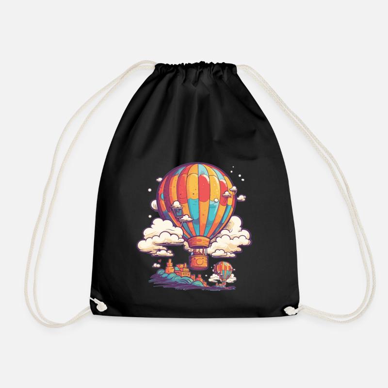 Ballonfahrer - Turnbeutel - Schwarz