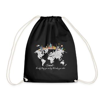 Voyage voyage globetrotter cadeau - Sac de sport léger - noir - Devant