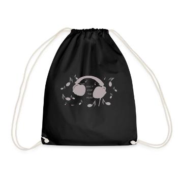 Don ́Stop the Music Grey - Drawstring Bag - black - Front