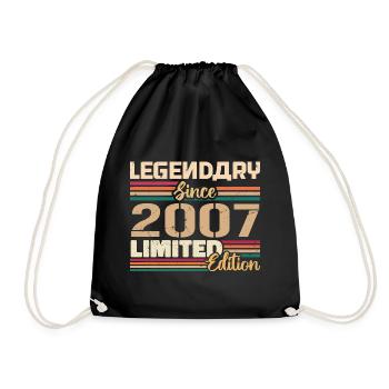 2007 Vintage 2007 Birthday born in 2007 - Drawstring Bag - black - Front