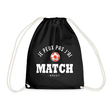 Je peux pas j ai Match football Brest - Sac de sport léger - noir - Devant