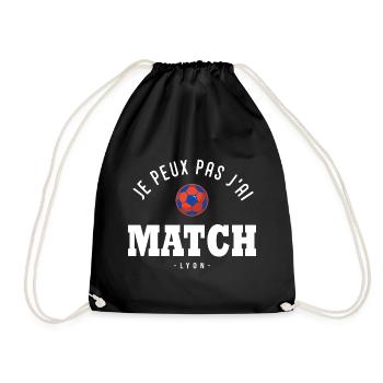 Je peux pas j ai Match football Lyon - Sac de sport léger - noir - Devant