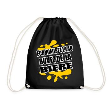 Bière Shirt • Buvez de la Bière • Jaune Cadeaux - Sac de sport léger - noir - Devant