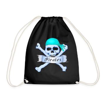 Crâne de pirate - Sac de sport léger - noir - Devant