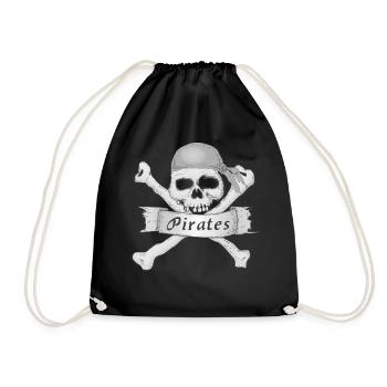 Crâne de pirate - Sac de sport léger - noir - Devant