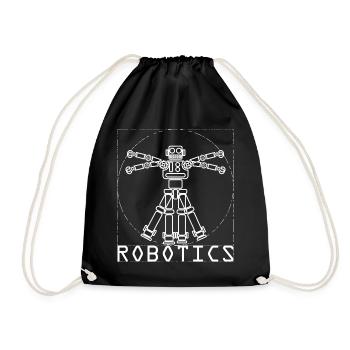 Robotics Da Vinci Vitruvian Man - Drawstring Bag - black - Front