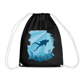 Plongeur sous-marin, plongée - Sac de sport léger - noir - Devant