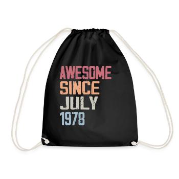 July 1978 Birthday Gift July 1978 - Drawstring Bag - black - Front