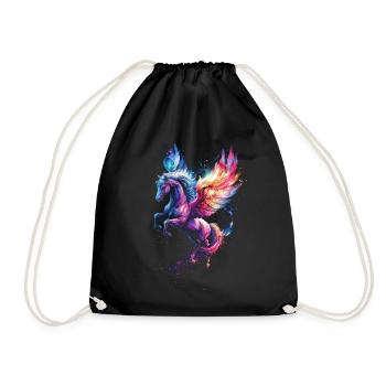Pegasus - Drawstring Bag - black - Front