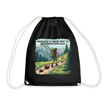 Hiking In The Mountains Funny Shirt For Hikers - Drawstring Bag - black - Front