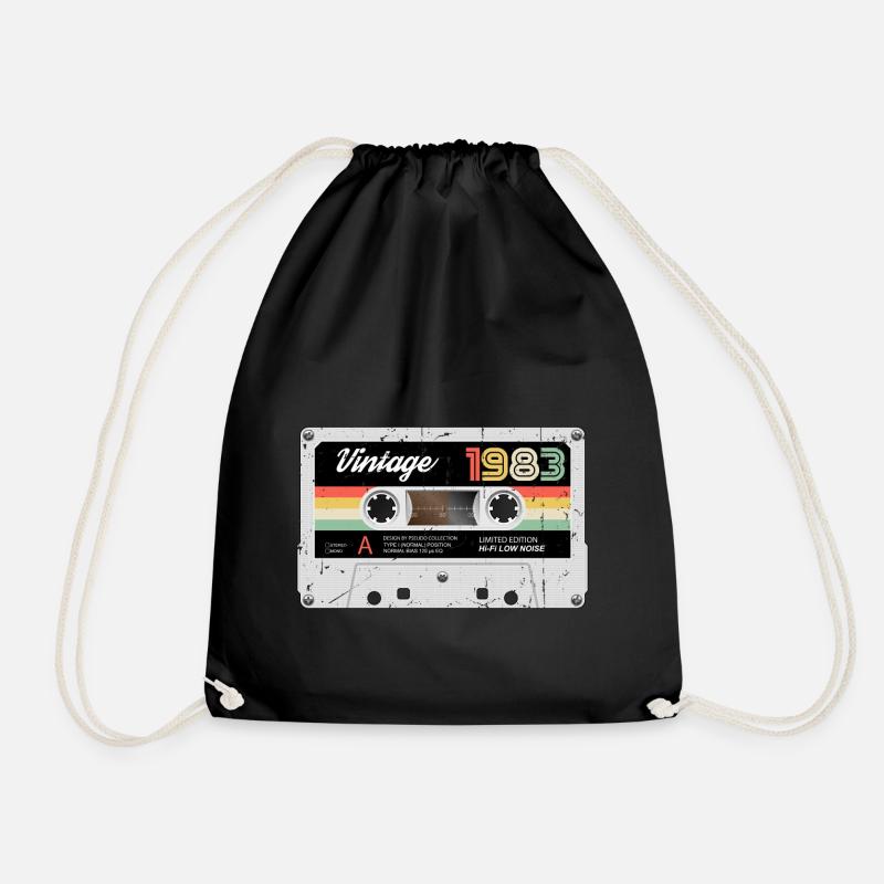 40. Geburtstag Vintage Kassette 1983 Retro Classic - Turnbeutel - Schwarz