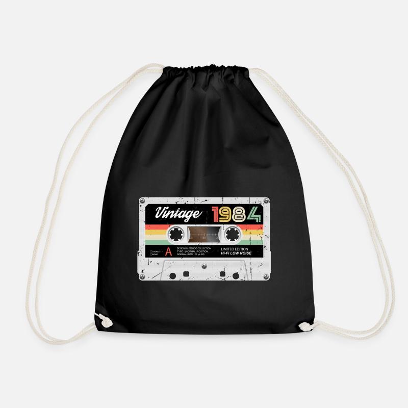 Vintage Kassette 1984 Retro Classic Geburtstag - Turnbeutel - Schwarz