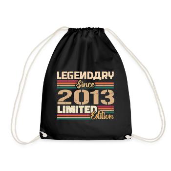 2013 Vintage 2013 Birthday Born in 2013 - Drawstring Bag - black - Front