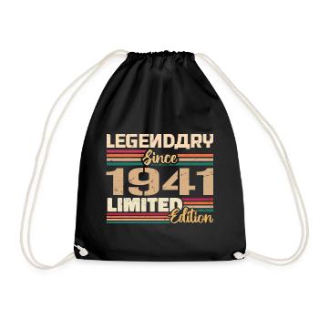 1941 Vintage 1941 Birthday Born in 1941 - Drawstring Bag - black - Front