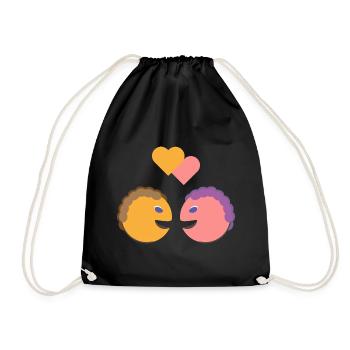 Gesicht Liebe Herz Geschenk - Turnbeutel - Schwarz - Vorne
