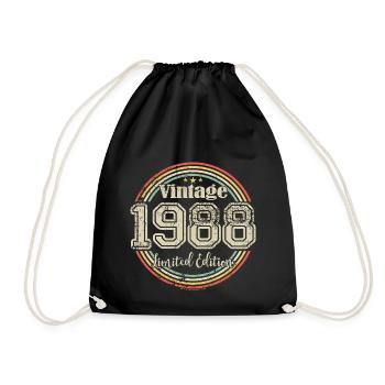 Vintage Rétro Edition Limitée 1988 Année de naissance - Sac de sport léger - noir - Devant