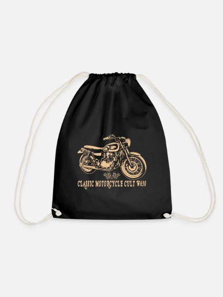 Caferacer Kawa W650 Classic Motorrad - Turnbeutel - Schwarz