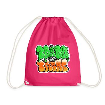 trick or treat Halloween motif - Drawstring Bag - fuchsia - Front