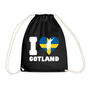 I LOVE GOTLAND Sweden - Drawstring Bag - black - Front