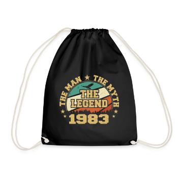 1983 Geburtstag geboren im Jahr 1983 Retro Vintage - Turnbeutel - Schwarz - Vorne