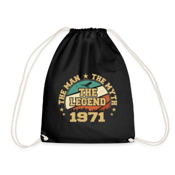 1971 Geburtstag geboren im Jahr 1971 Retro Vintage - Turnbeutel - Schwarz - Vorne