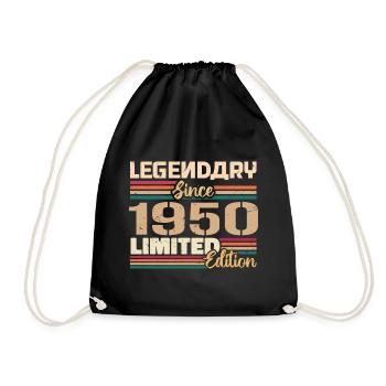 1950's Vintage 1950's Birthday Born In 1950 - Drawstring Bag - black - Front
