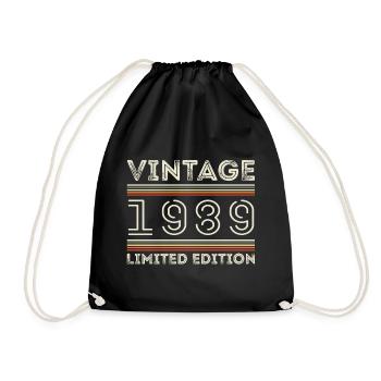 Millésime 1989 - Année 1989 Cadeau d’anniversaire 1989 - Sac de sport léger - noir - Devant
