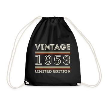 Vintage 1958 - Year 1958 Birthday Gift 1958 - Drawstring Bag - black - Front