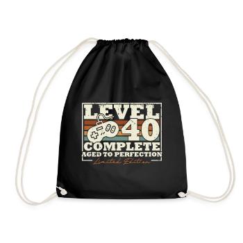 40e anniversaire Niveau 40 Cadeau complet de 40 ans - Sac de sport léger - noir - Devant