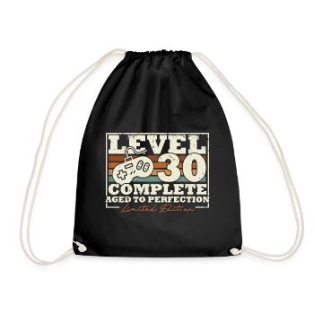 30th Birthday Level 30 Complete 30 Years Gift - Drawstring Bag - black - Front