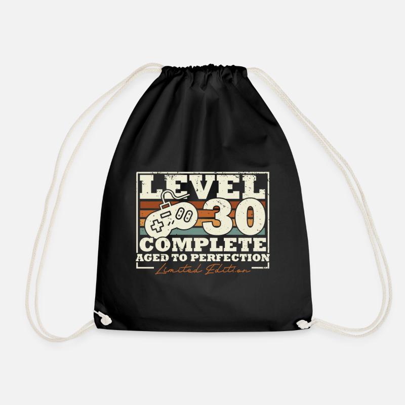 30. Geburtstag Level 30 Complete 30 Jahre Geschenk - Turnbeutel - Schwarz