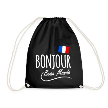Bonjour - Turnbeutel - Schwarz - Vorne