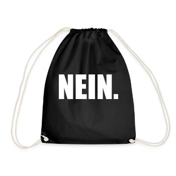 nein punkt lustiger spruch shirt geschenk - Turnbeutel - Schwarz - Vorne