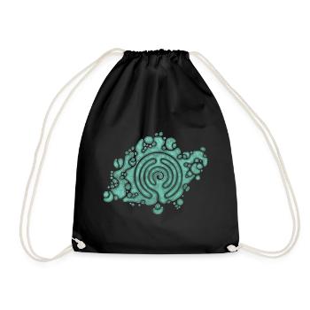 Spiritual Symbol - The Way Of Life Labyrinth 2 - Drawstring Bag - black - Front