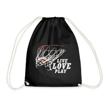 BASKETBALL, LIVE LOVE PLAY - Turnbeutel - Schwarz - Vorne