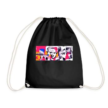 Pop Art Collage -Who the FucxX is looking - Drawstring Bag - black - Front