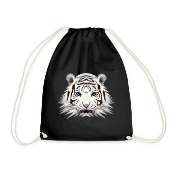 Polygon Design White Tiger Weißer Tiger Snowtiger - Turnbeutel - Schwarz - Vorne