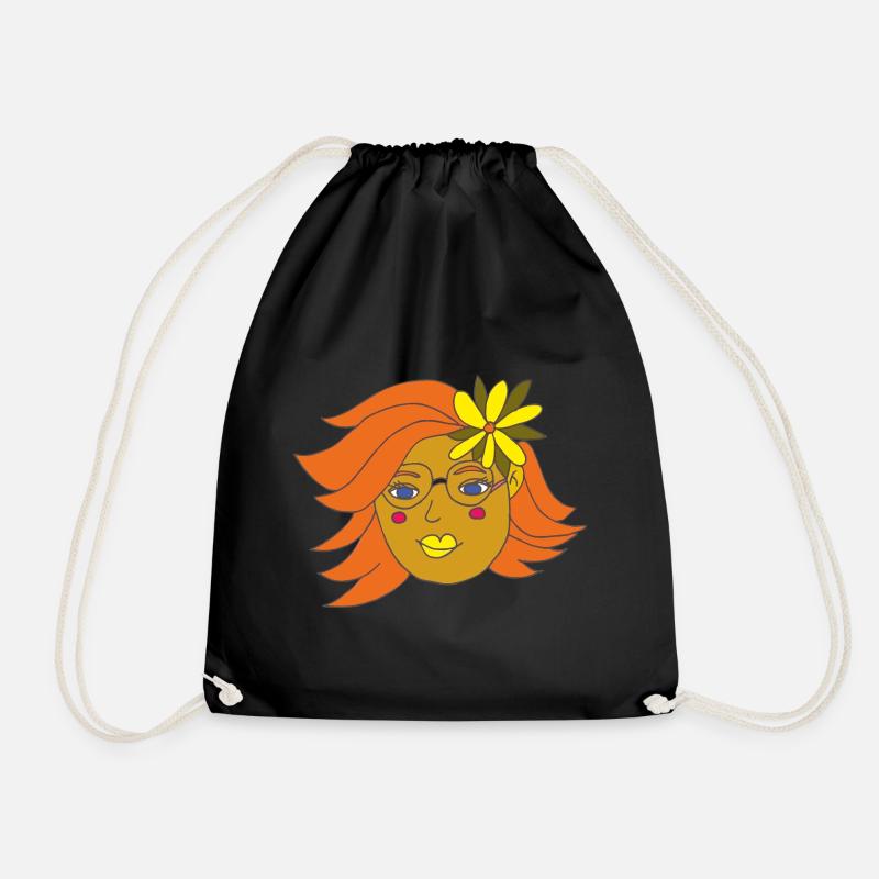 girl in summer - Drawstring Bag - black